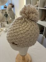Herman Wintermuetze mit Bommel, Beige, Warm für den Winter!