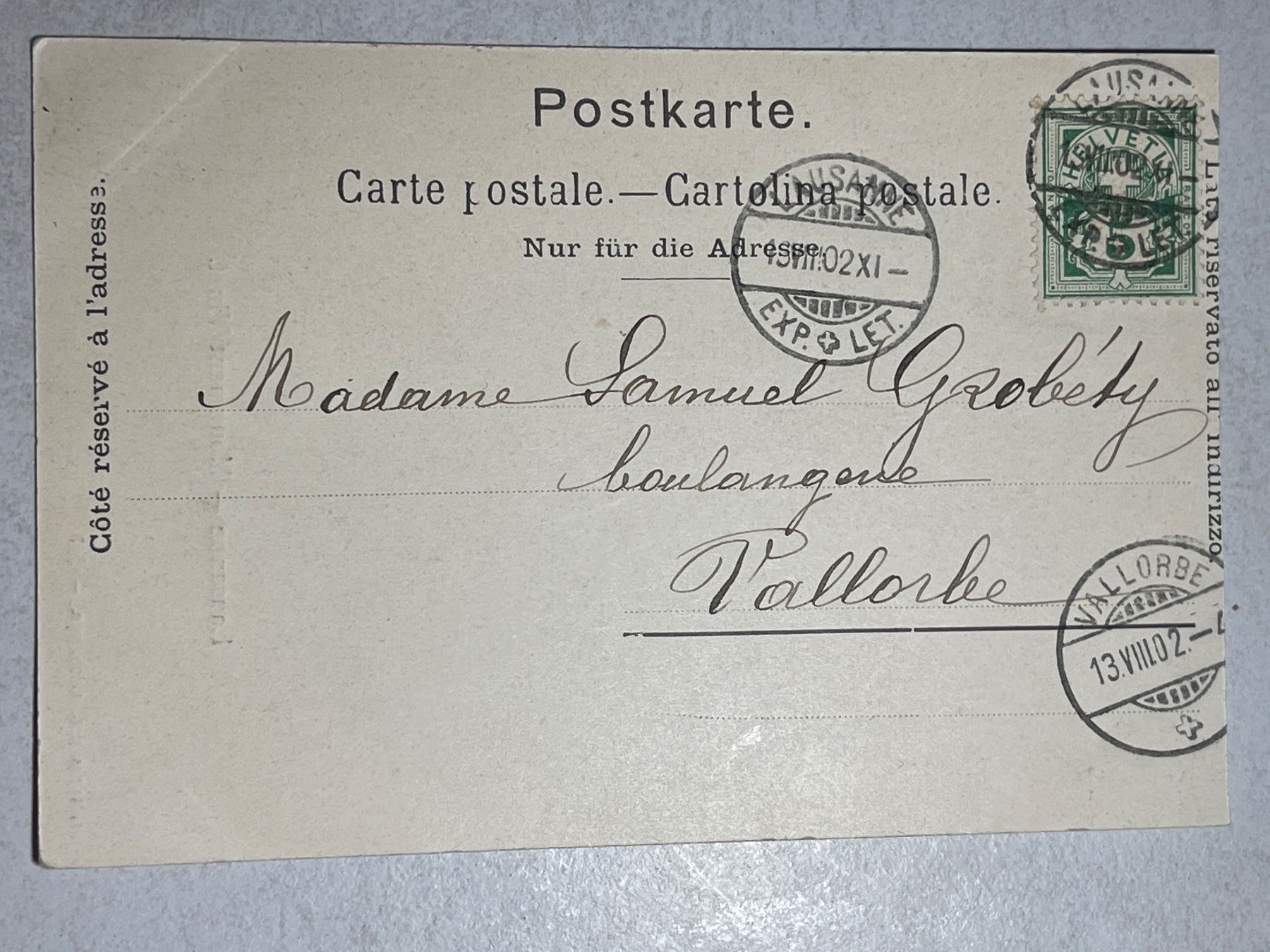 Cartoline postali: Antike Postkarte Lausanne Denkmal Vinet, – Usato da Strengelbach venduto da Aschatan5 1
