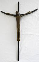 Modernistisches Wandkreuz Kruzifix Bronze Optik Mid-Century