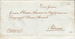 1829 Bern, Faltbrief mit Inhalt -> Büren, Innen Batz Stempel