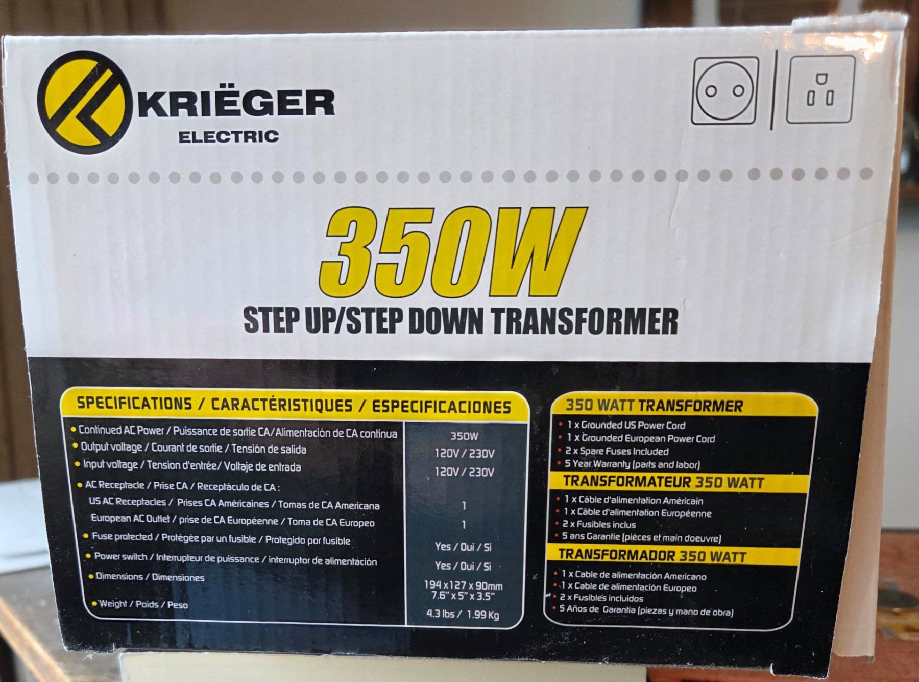 Componenti elettronici: Krieger - Step Up/Step Down Transformator 350 W – Nuovo (secondo la descrizione) da Reinach BL venduto da solidsenders 3