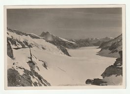 Ansichtskarte Berghaus Jungfraujoch u. Aletschgletscher