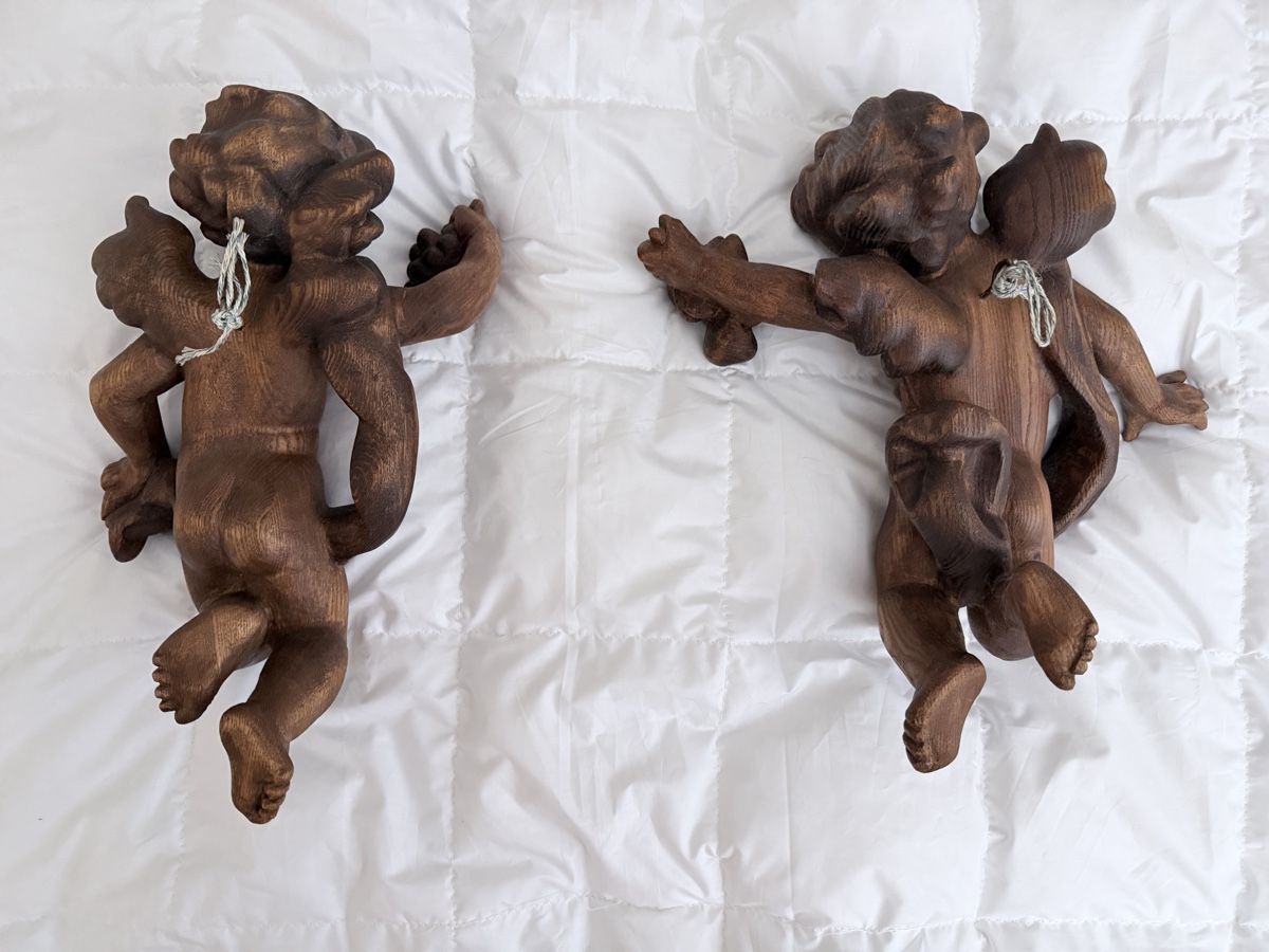 Statuette: Engel / Putten Holz geschnitzt – Usato da Basel venduto da guardianfairy 3