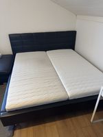 Doppelbett mit Matratze und Lattenrost schwarz gebraucht