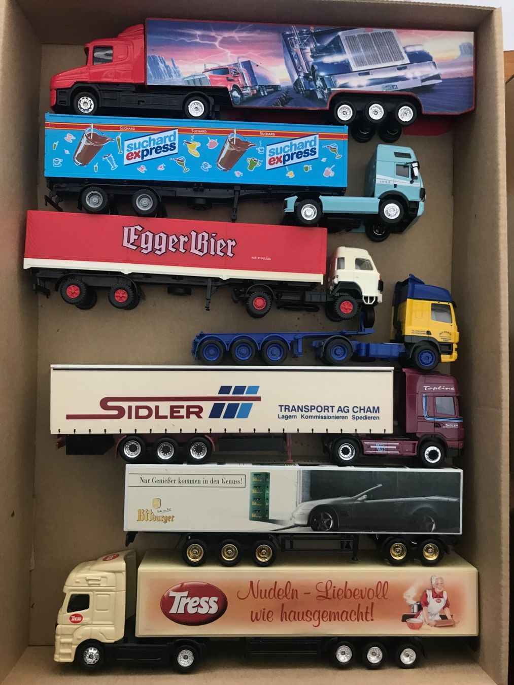 Herpa Modellini d'auto: Sammlung 7x Sattelschlepper mit Schweizer Modellen – Usato da Luzern venduto da mey_s13