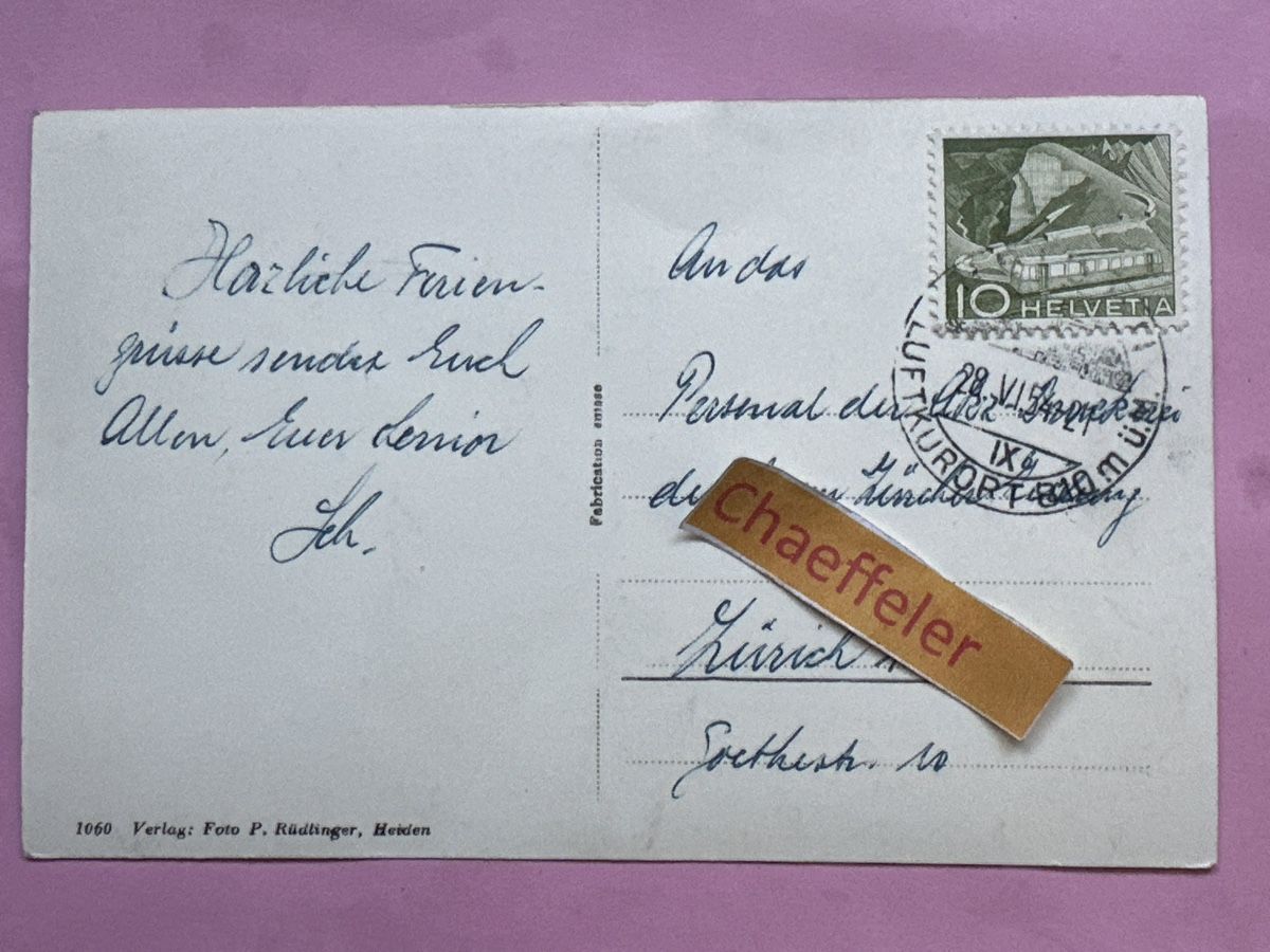 Ansichtskarten: 1954 Kurort Heiden – Gebraucht aus Zürich von Chaeffeler 1