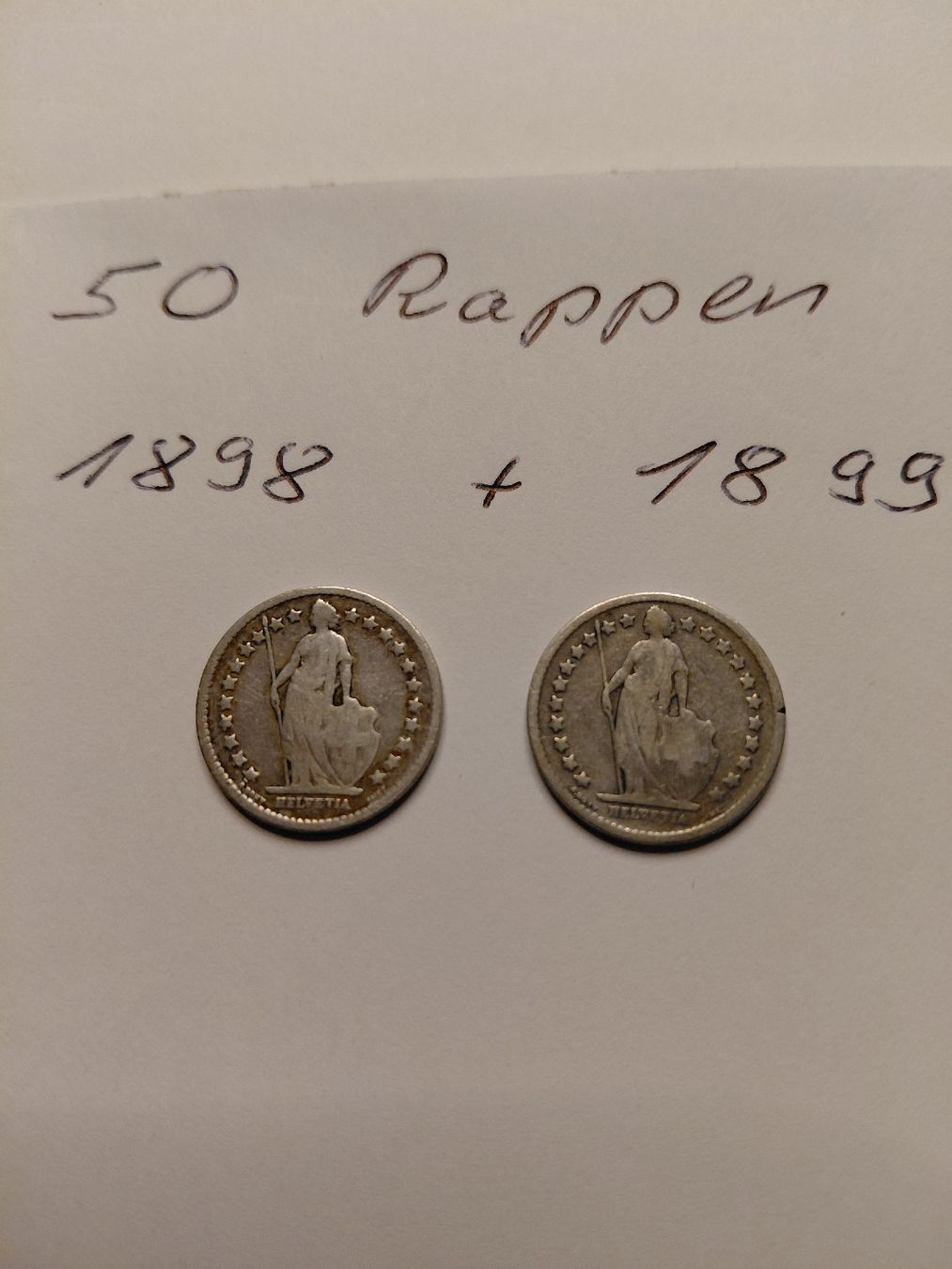 Alle Münzen: 2x 50 Rappen silber 1898 und 1899 – Gebraucht aus Bonaduz von topolino052 2