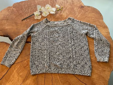 Pullover aus grobem Strick, grau meliert, CAMAIEU, Gr. M