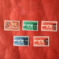 Flugpostmarken 1935-1938 F19 F20 F21 F23 F25. Neu.
