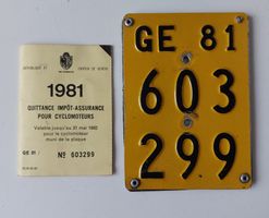 Mofa Nummerschild GE 81 gelb Mofanummer Karte Plaque Mofa