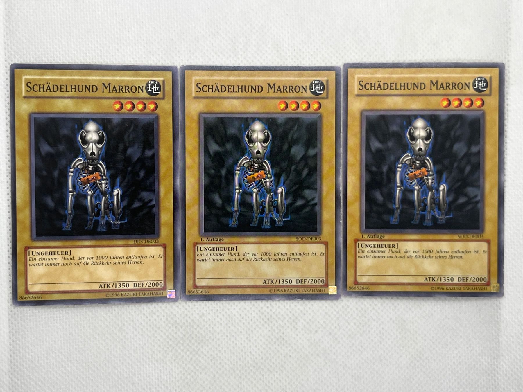 Yugioh Carte collezionabili: 3x Schädelhund Marron Karten 1. Auflage – Usato da Hinterkappelen venduto da Kim1992
