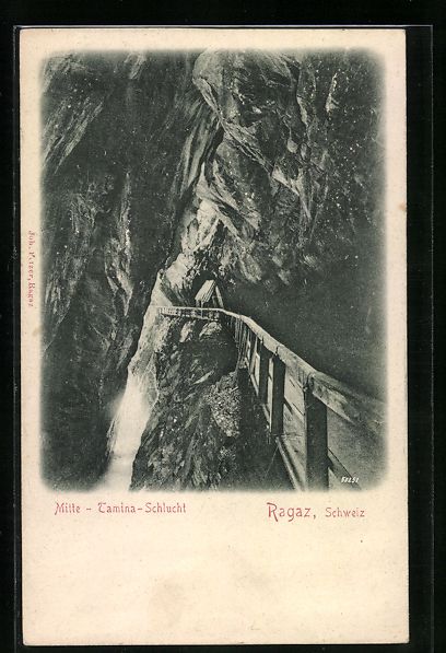 Cartoline postali: Relief-AK Ragaz, Tamina-Schlucht, Mitte – Usato da Berlin venduto da bartko-reher