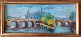 Ölgemälde: Brücke über die Seine in Paris