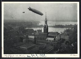 Hamburg, Luftschiff Graf Zeppelin über 