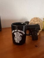 Tasse Sons of Anarchy Pistolenhenkel schwarz guter Zustand