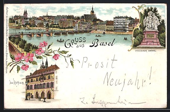 Cartoline postali: Litho Basel, Teilansicht, St. Jakobsdenk – Usato da Berlin venduto da bartko-reher