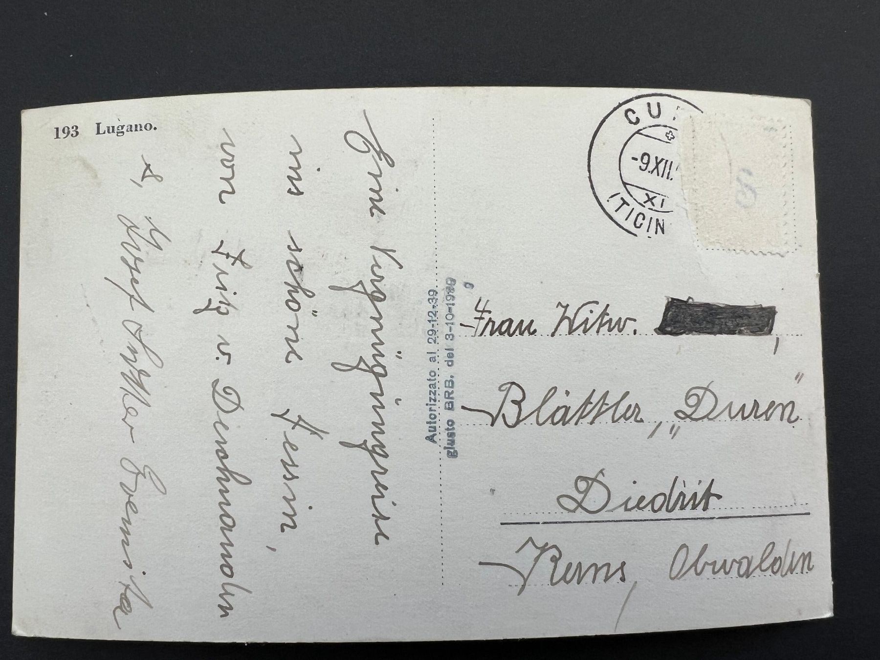 Cartoline postali: Postkarte Lugano (R844) – Usato da Hinwil venduto da Sidi4 1