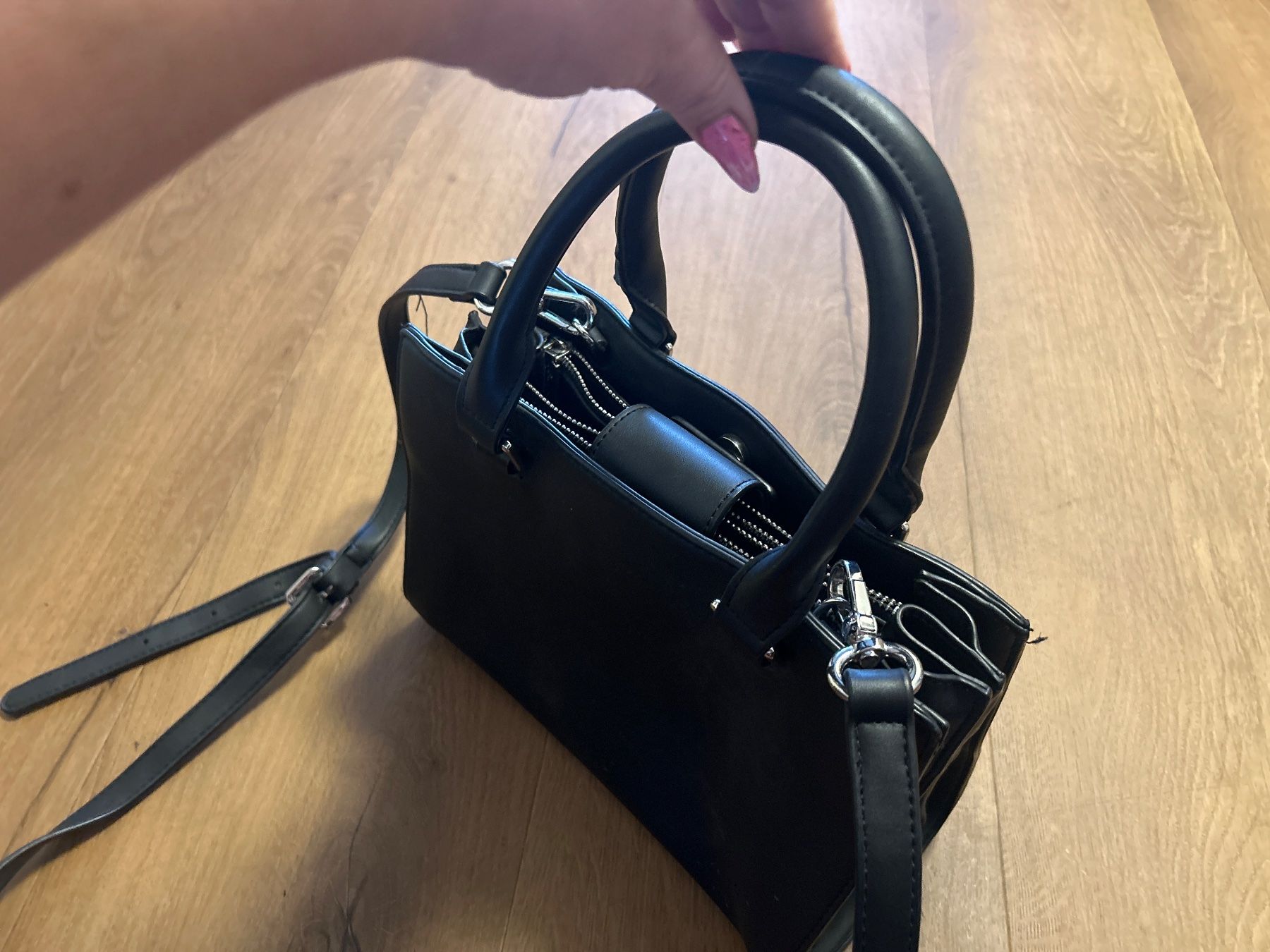 Borse da donna: Handtasche Umhängetasche schwarz – Nuovo e nell'imballaggio originale da Regensdorf venduto da Spyke55 5