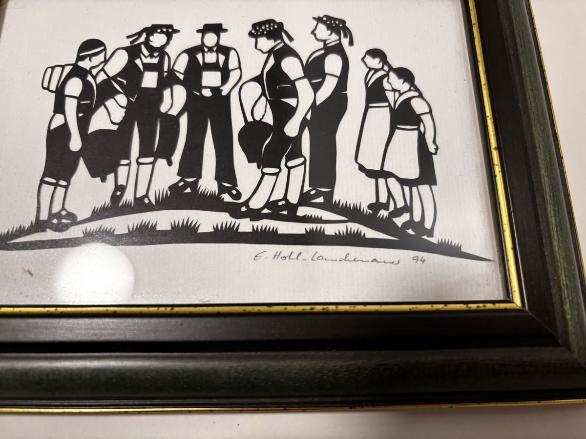 Grafica & Litografie: Scherenschnitt, Original signiert E. Hohl-Lauchenauer, 1994. – Nuovo (secondo la descrizione) da Appenzell venduto da pfa_6gzm 2