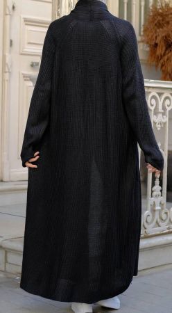 Schwarzer Strickmantel, Cardigan, Gr. M, Top Zustand!
