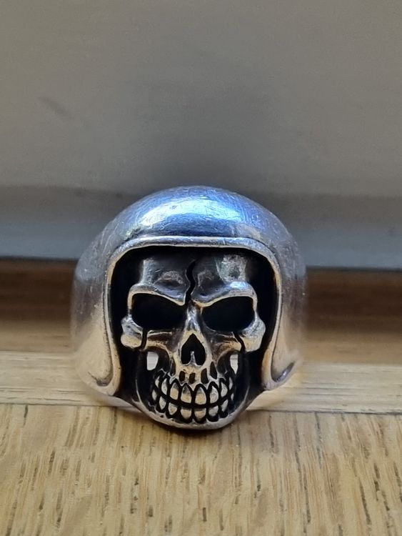Edelstahl Biker Ring 1%er Outlaw 13 Totenkopf USA Flügel Motorrad Club Route 66
