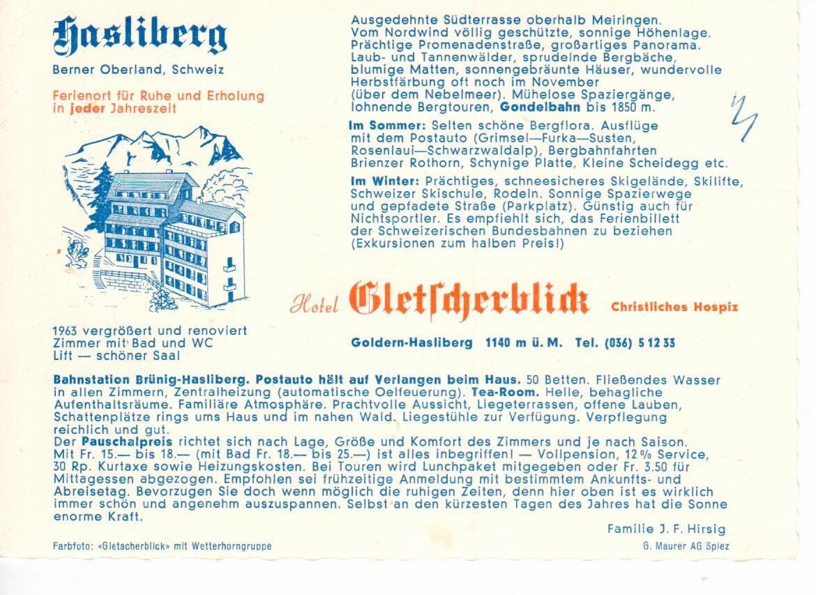 Cartoline postali: Gletscherblick Hasliberg – Usato da Wolhusen venduto da Curver9 1