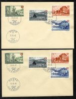 1948, B38-41 auf 2 unadr. FDC BERN, dt. + BERNE frz. (15838)