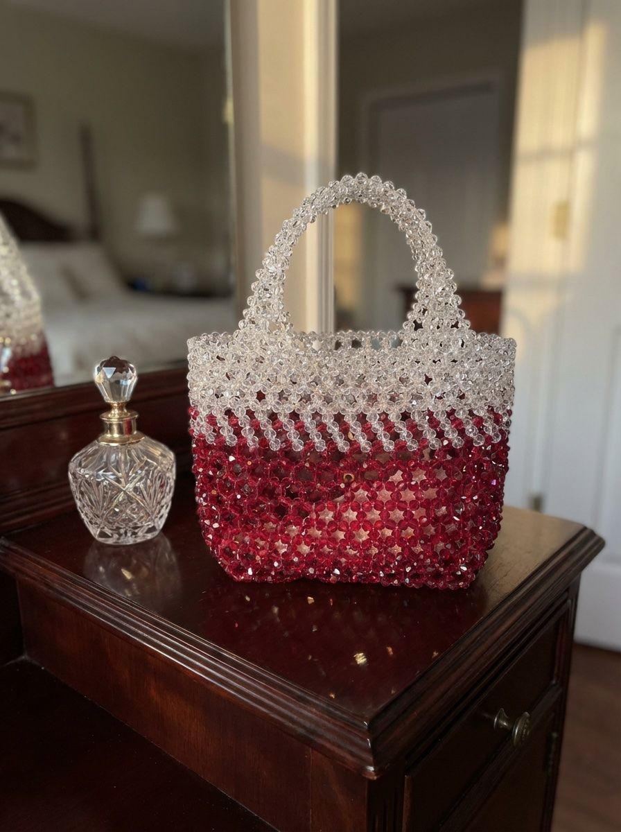 Borse da donna: Handarbeit Glitzernde Handtasche aus Kristallperlen – Nuovo e nell'imballaggio originale da canobbio venduto da barbarb 4