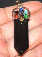 Anhänger L-9228 – Onyx mit 7 Chakra 63X22mm