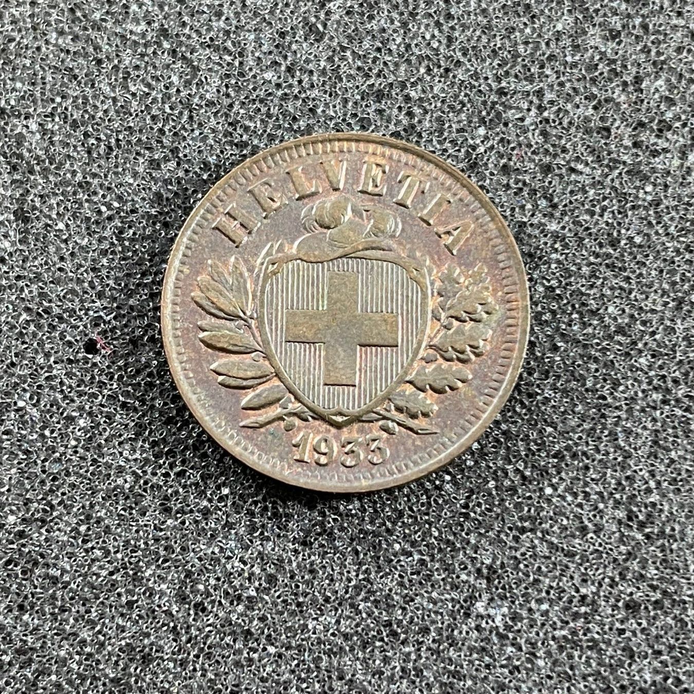 Tutti le monete: 2 Rappen 1933 (152) – Usato da Reitnau venduto da tb-muenzen
