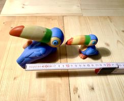 2x Deko-Tukane aus Keramik, Ki61