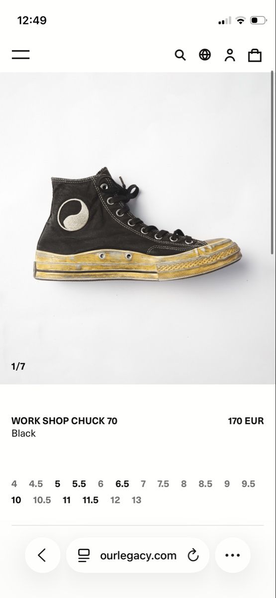 Herrenschuhe: our legacy / converse workshop chucks – Neu und originalverpackt aus zürich von rainerbre