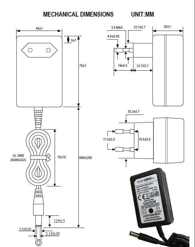 Altri accessori: Play-Zone AC/DC-Adapter 5V DC / 2000mA – Nuovo e nell'imballaggio originale da Oberrüti venduto da siyito 2