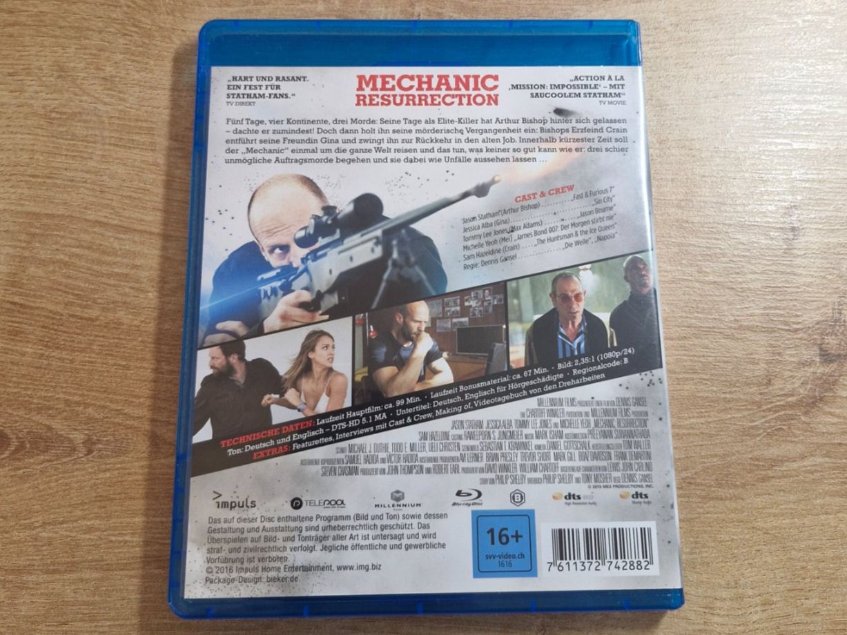 Tutti i DVDs: Mechanic 2 - Resurrection (2016) Bluray – Usato da Pfungen venduto da Whitie 1