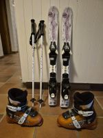 SkiSet KinderSki Skistöcke Stöckli Skischuhe Salomon 32
