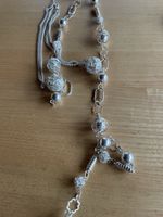 Kette Silberdraht mit Kugeln und Anhänger neu