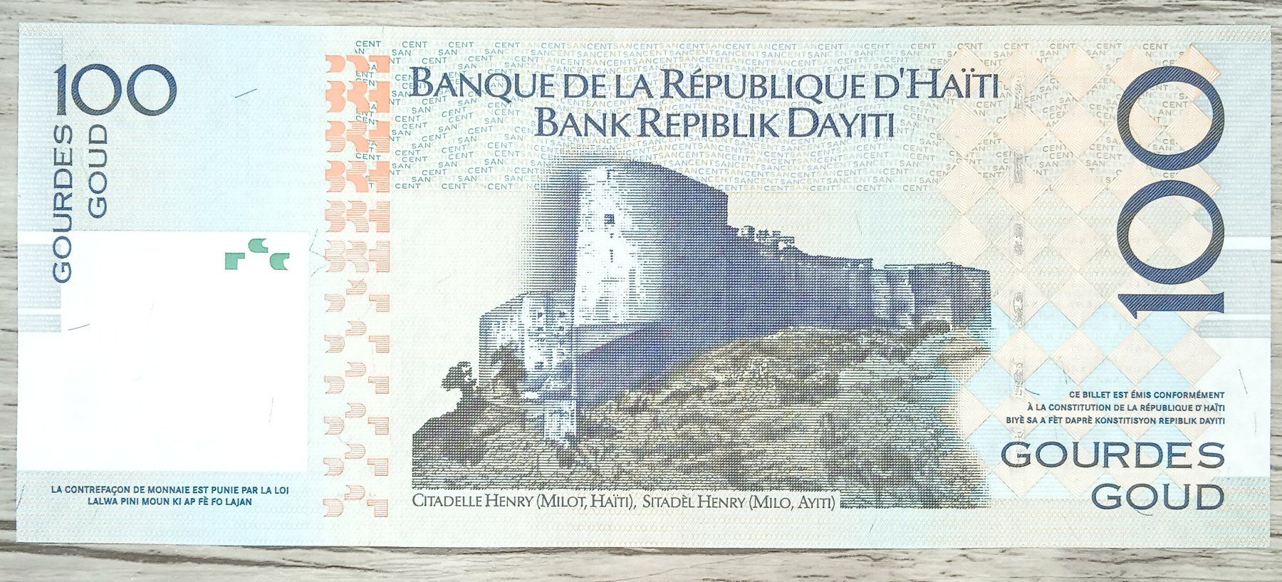 Banconote: Haiti 100 Gourdes Commemorative UNC – Nuovo (secondo la descrizione) da Cousset venduto da Patricio77 1