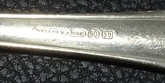 Besteck versilbert, antik Wellner Patent 90 30 5