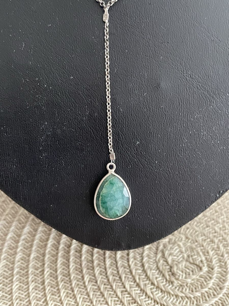 Catenine: Art Deco Collier Argent 925 avec pierre verte  – Usato da Worben venduto da benit.drn 6