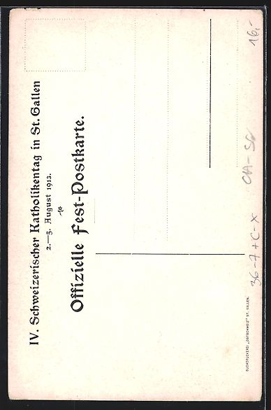 Cartoline postali: St. Gallen, IV. Schweizer Katholikentag  – Usato da Berlin venduto da bartko-reher 1