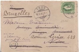 SBK 67C auf Brief Thun-Nice-Bruxelles