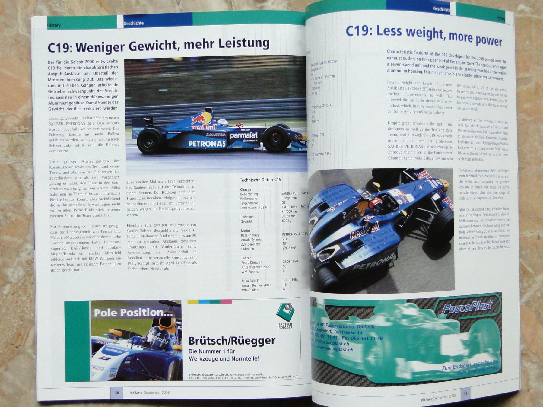 Riviste & Magazine: 2 SAUBER Magazine Pit Lane 5-2003/1-2004 – Usato da Killwangen venduto da cyrano56 3