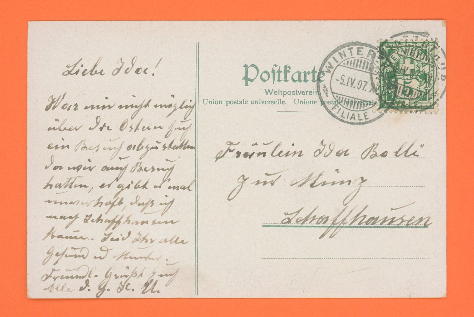 Cartoline postali: Gruss aus Winterthur, Top! – Usato da Opfikon venduto da Pritt04 1