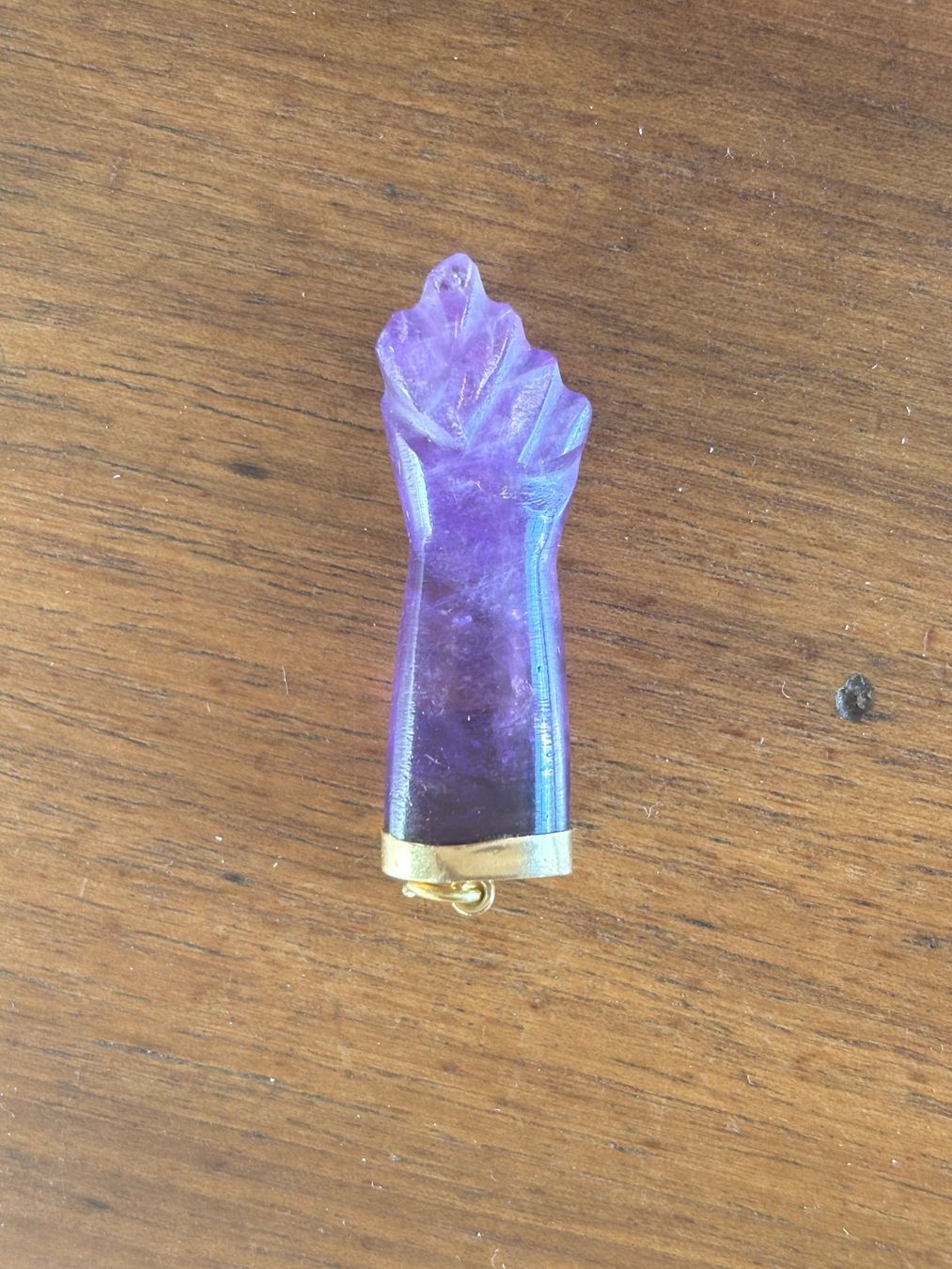 Ciondoli: Pendentif main de Figa en Or et Améthyste – Usato da Zürich venduto da nepomucene2013