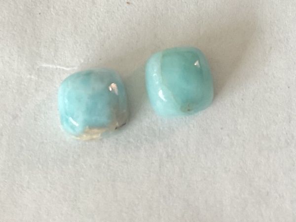 Edelsteine: Larimar Cabochons 2 Stück 6x6mm – Neu (gemäss Beschreibung) aus luzern von Alpendorf1