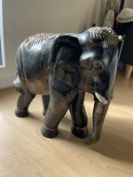 Schöner Deko-Elefant aus Holz, Vintage Look, Top Zustand
