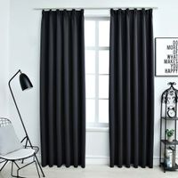 vidaXL Verdunkelungsvorhänge mit Haken 2 Stk. Schwarz 140x24