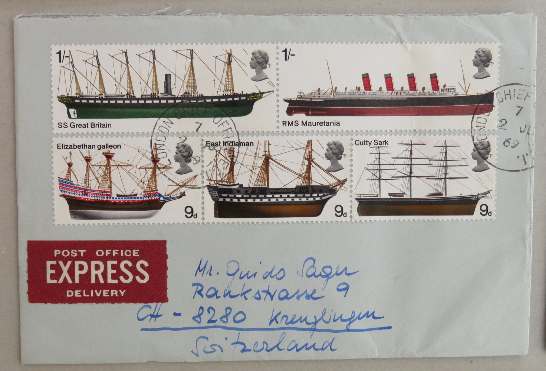 Tous les timbres: 6 Briefe England 1969 – D'occasion à Kreuzlingen par Koi4 3