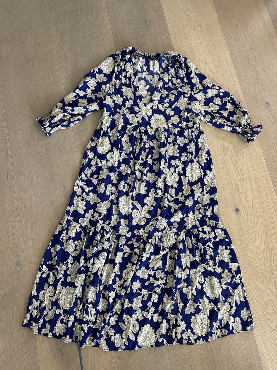 Zara Vestiti: Zara Kleid Boho Blau Blumen Lang Gr. S – Usato da Zug venduto da Gibbi80