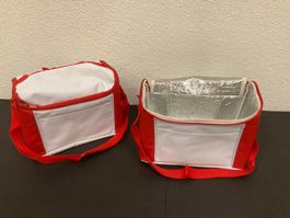 Kuhltasche 2 Stück, je ca. 28 x 21 x 17 cm, rot/ weiss
